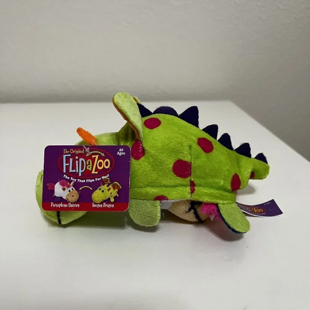 FlipaZoo Mini Persephone Unicorn to Imogen Dragon Clip On Keychain 5 in NWT